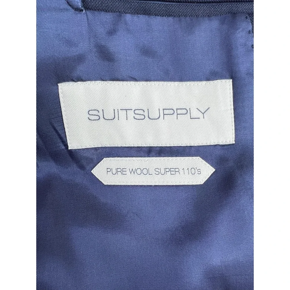 Suitsupply Suit Jacket Mens 40S Navy Blue Wool Lazio Slim Fit Super 110s